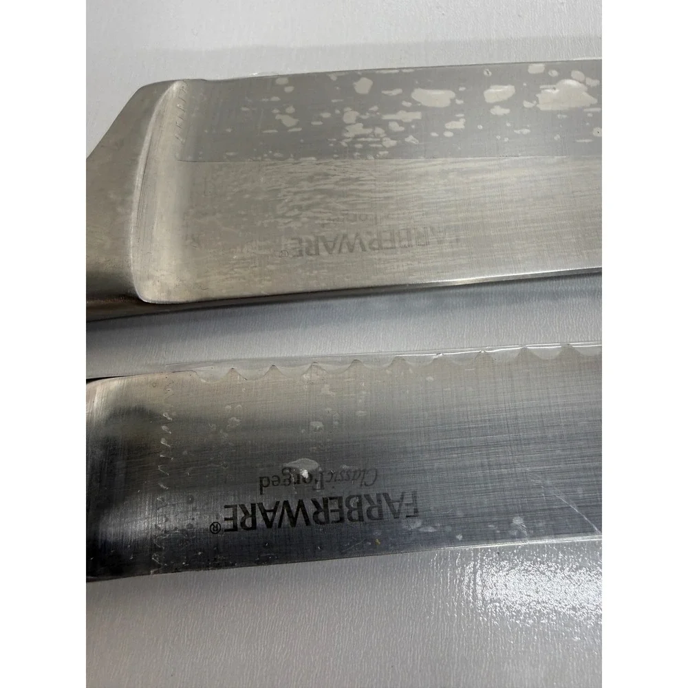 Farberware Classic Forged 8 Inch Chef Knife and Serrated Bread Knife Set Black